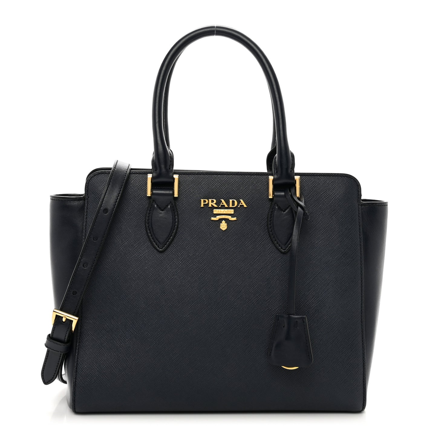 Saffiano Soft Calfskin Small Zippered Tote Baltico