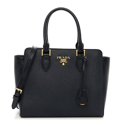 Prada Saffiano Soft Calfskin Small Zippered Tote Baltico 1 of 9
