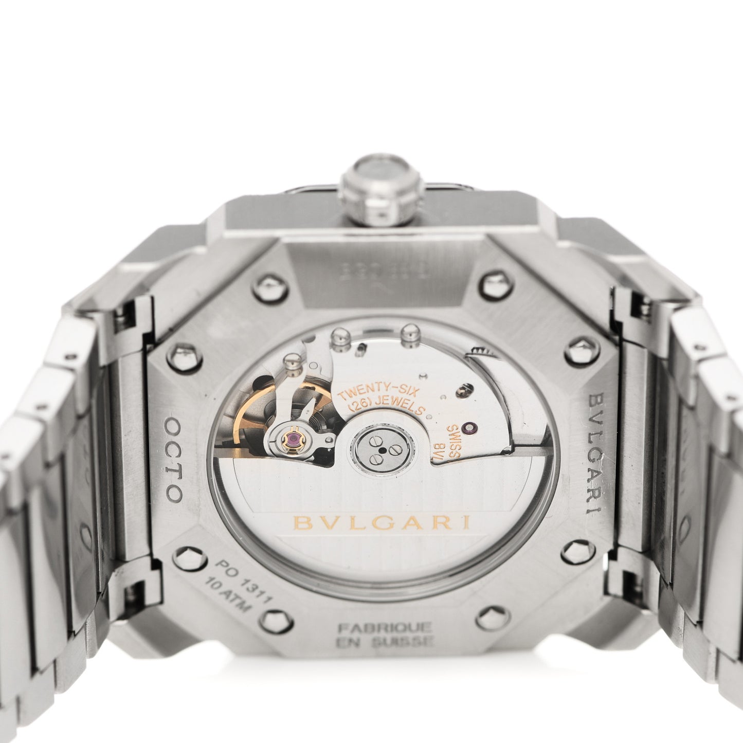 Stainless Steel 38mm Octo Roma Automatic Watch Black