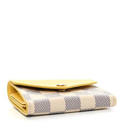 Louis Vuitton Damier Azur Zoe Wallet Jaune Pale 3 of 7