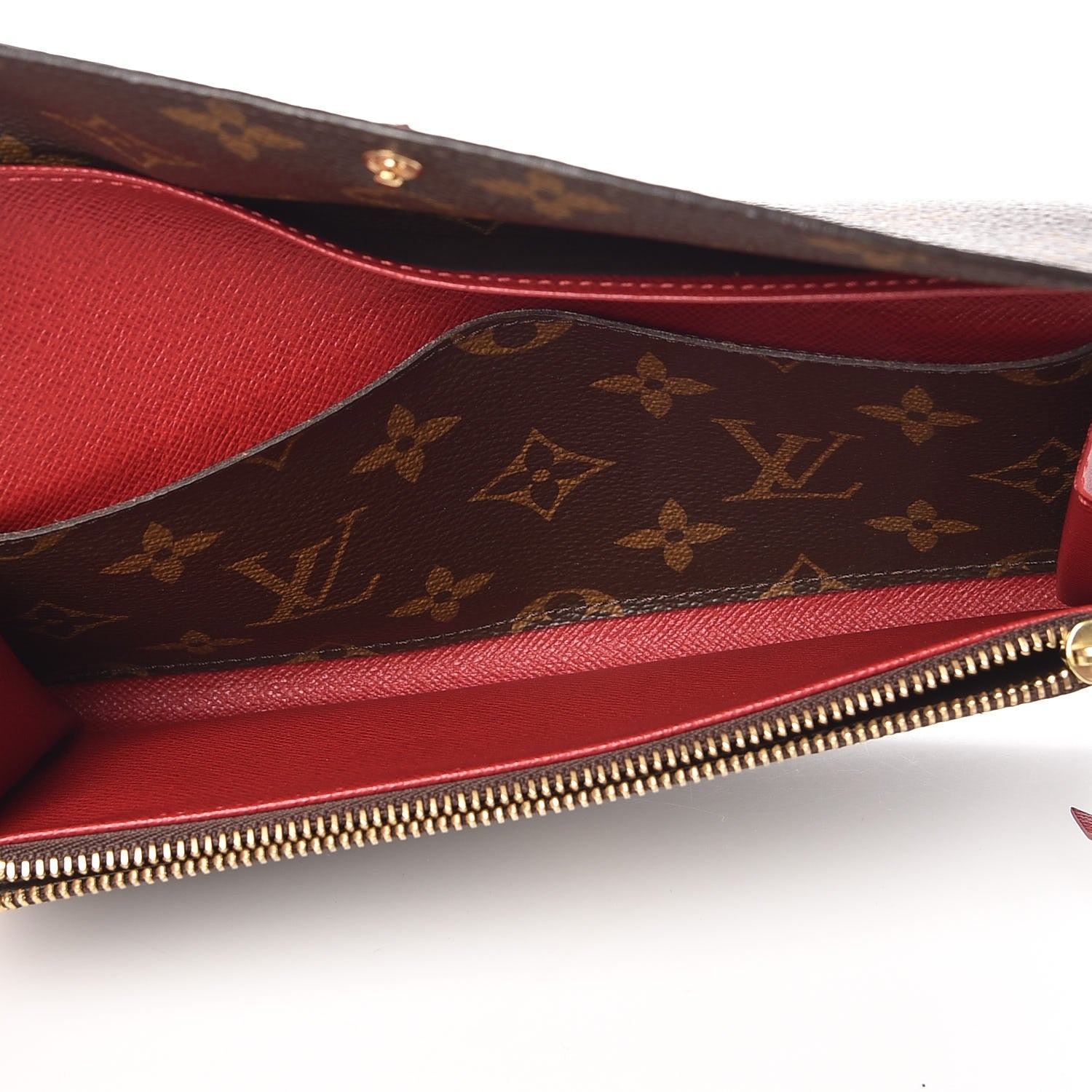 Louis Vuitton Monogram Emilie Wallet Red 5 of 11