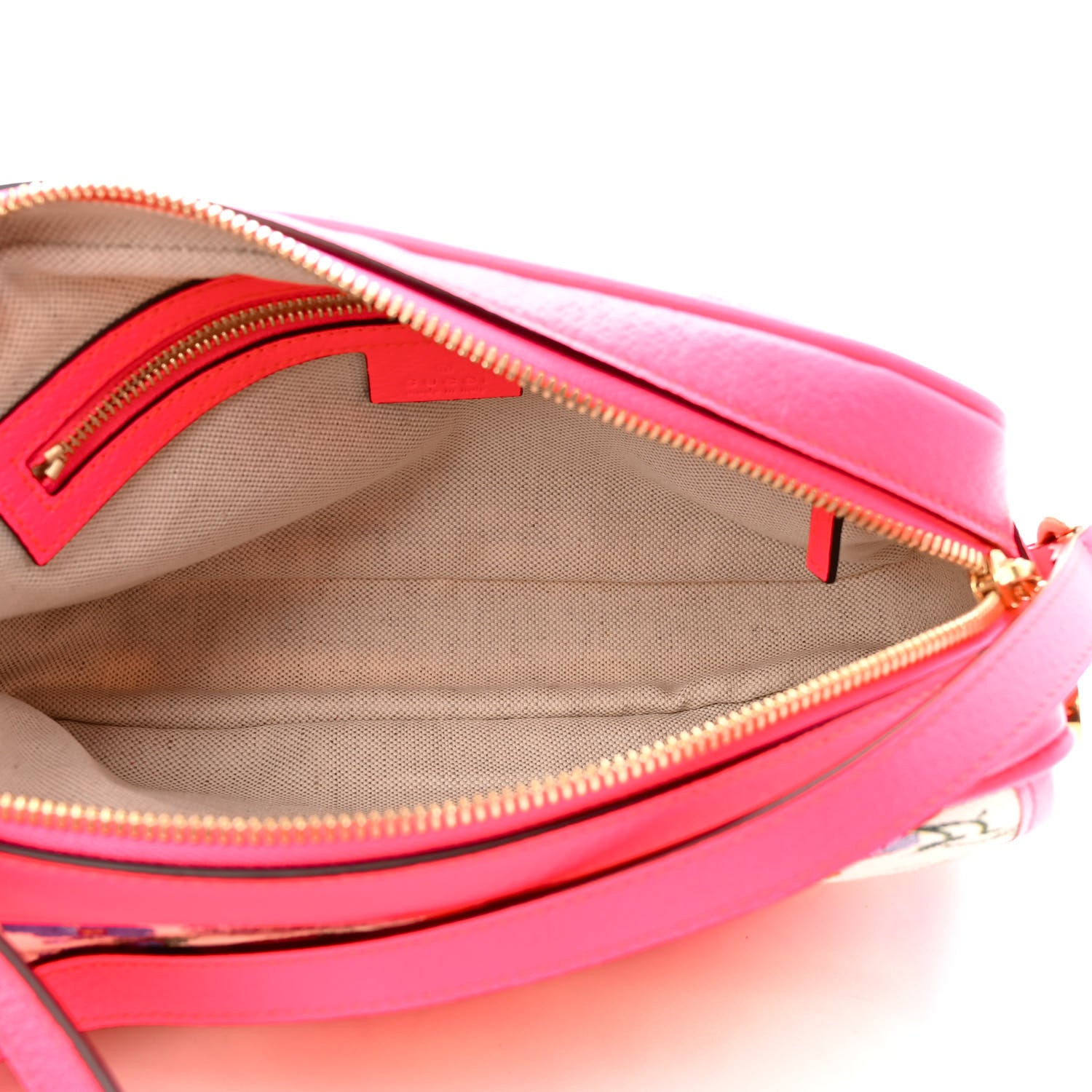 Gucci Canvas Flora Floral Shoulder Bag White Fuchsia Fluo 5 of 9