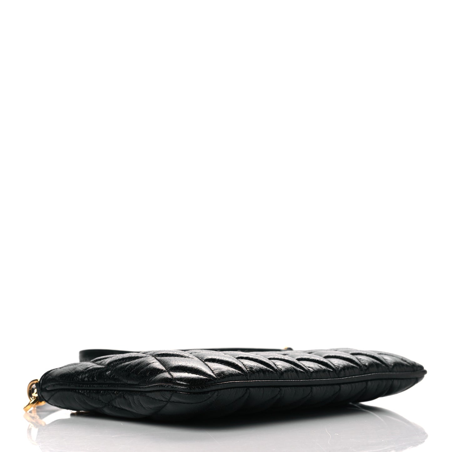 Vitello Shine Trapu Zip Crossbody Bag Black