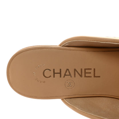 Chanel Lambskin Pearl CC Mules 36.5 Beige 8 of 10