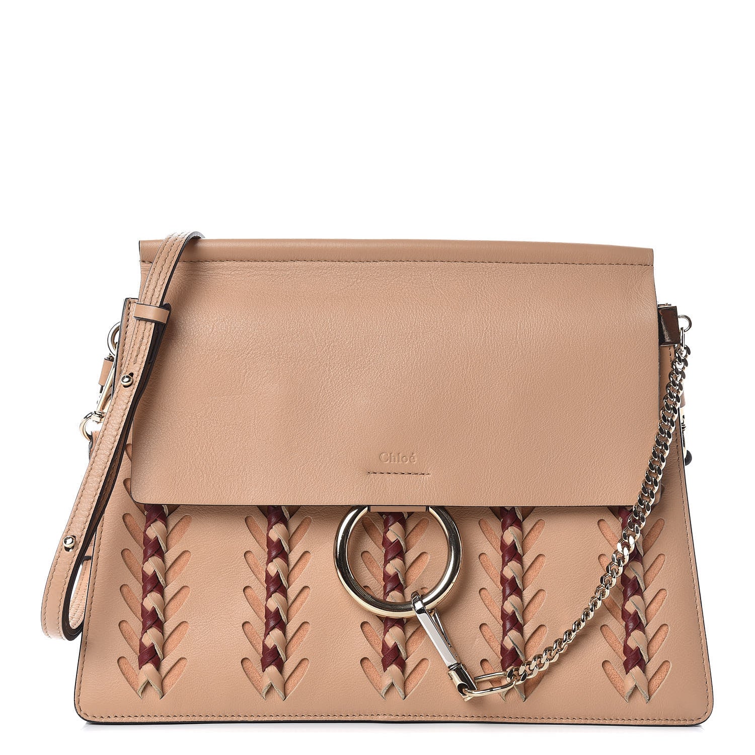 Chloe Calfskin Woven Medium Faye Shoulder Bag Blush Nude 1 of 12