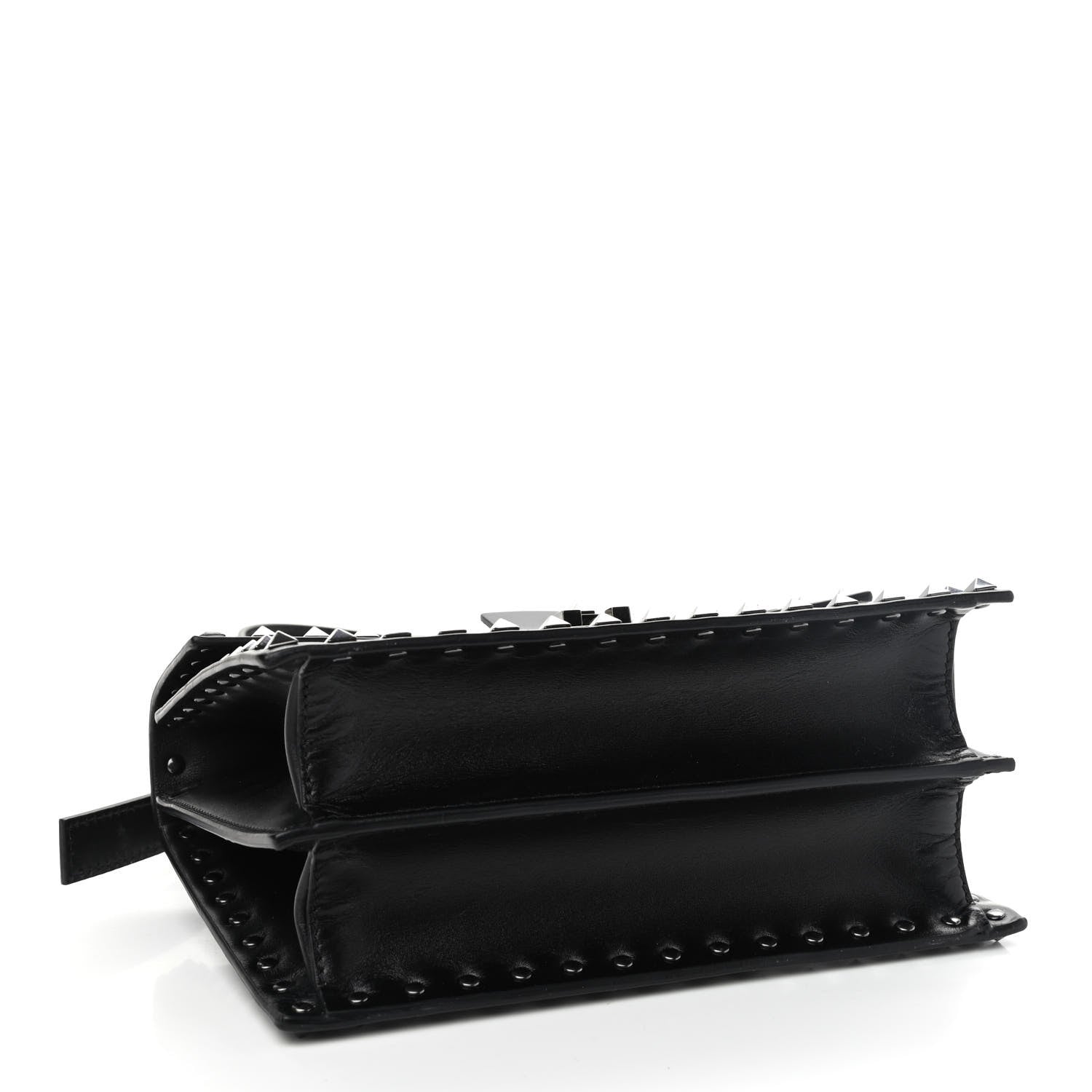 Valentino Garavani Calfskin Rockstud Flap Top Handle Crossbody Bag Black 6 of 8