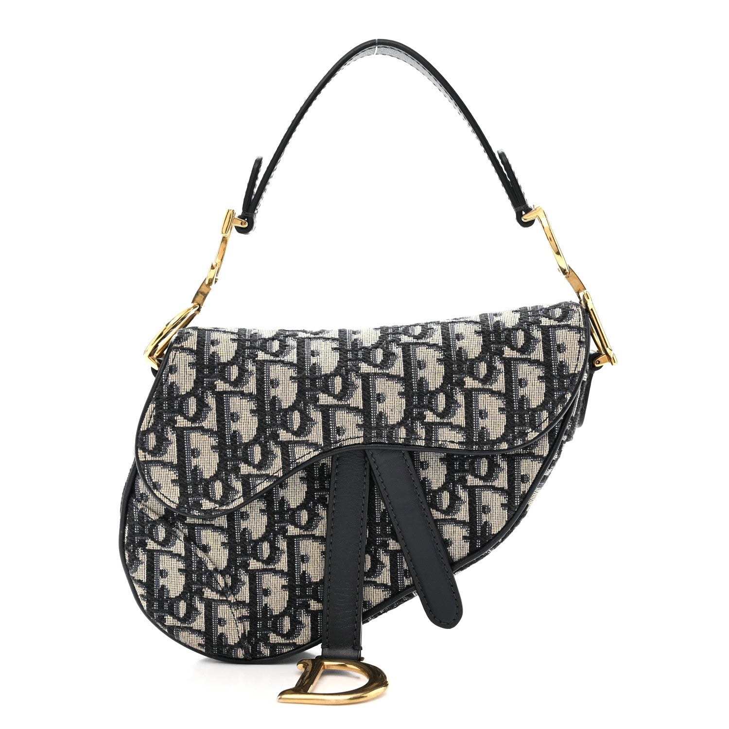 Christian Dior Oblique Mini Saddle Bag Blue 1 of 10