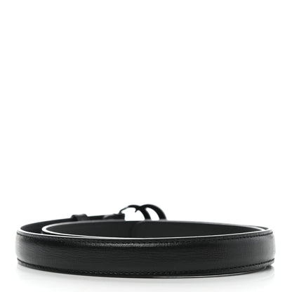 Gucci Azalea Calfskin Enamel Monochrome Double G 20mm Belt 80 32 Black 2 of 3