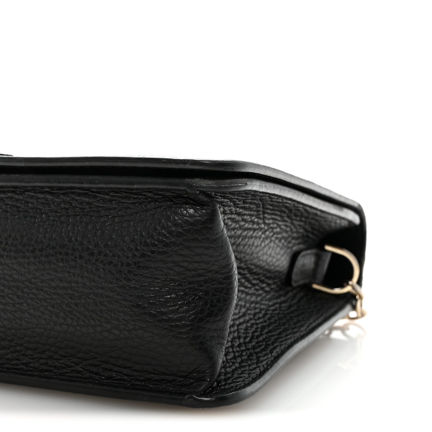 Grained Calfskin Embossed Medusa Flap Bag Black