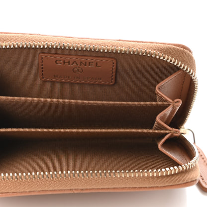 Chanel Lambskin Quilted Chanel 19 Zip Around Coin Purse Wallet Brown 5 of 7