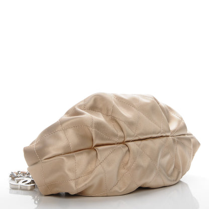 Chanel Satin Diamond Stitch Croissant Pochette Beige 4 of 7