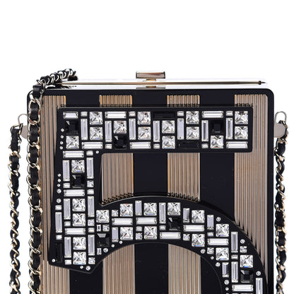 Chanel Plexiglass Strass N°5 Minaudiere Black Gold 10 of 11
