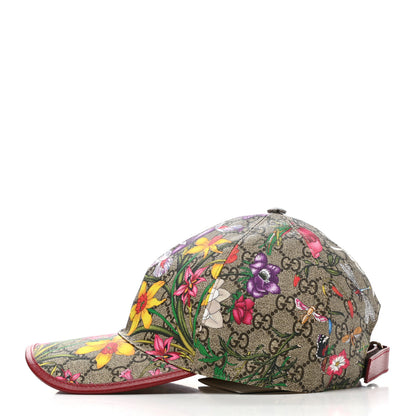Gucci GG Supreme Flora Claudia Baseball Hat 57 M Red 4 of 9