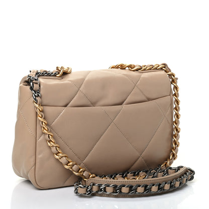 Chanel Lambskin Quilted Medium Chanel 19 Flap Dark Beige 2 of 4