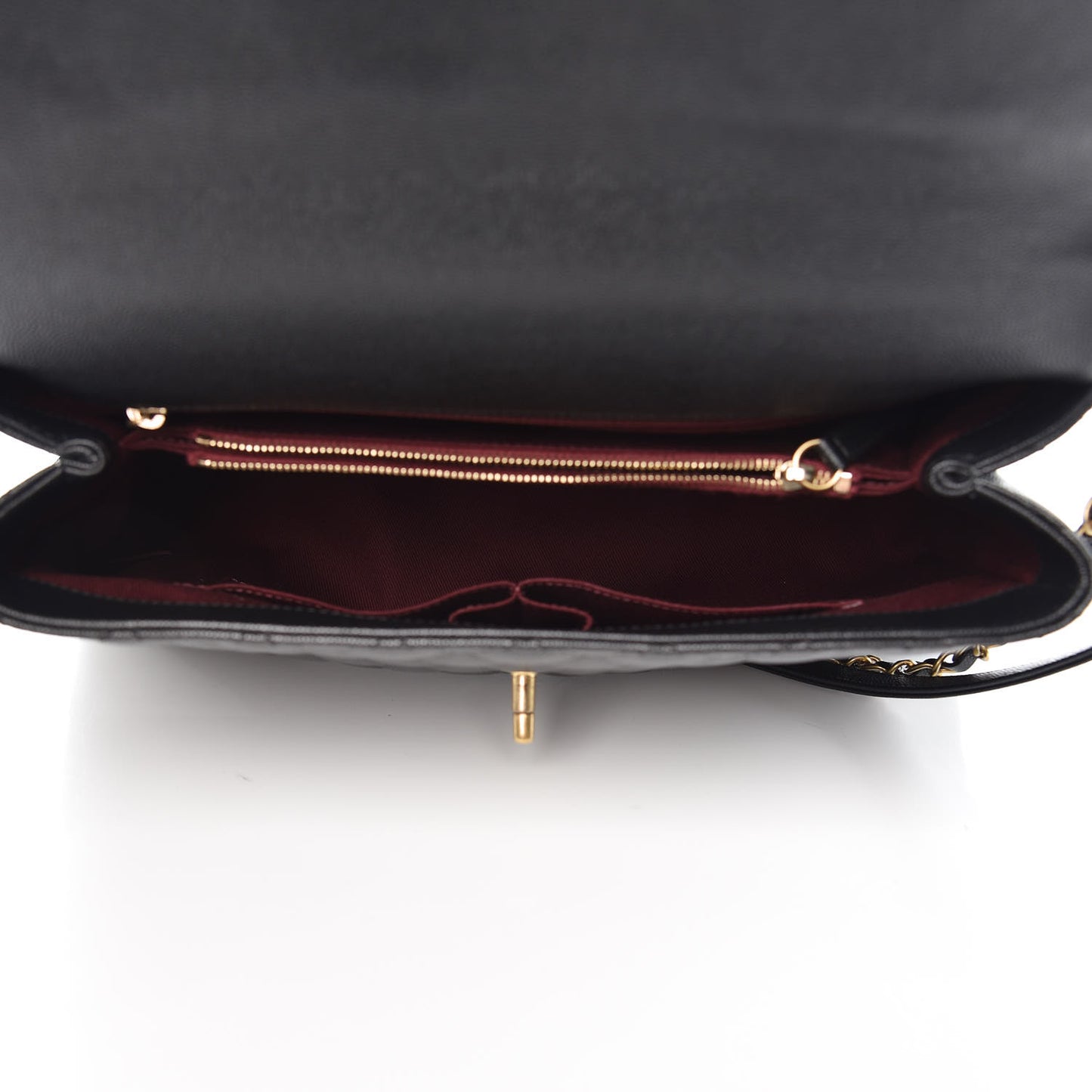 Caviar Quilted Medium Coco Handle Flap Black