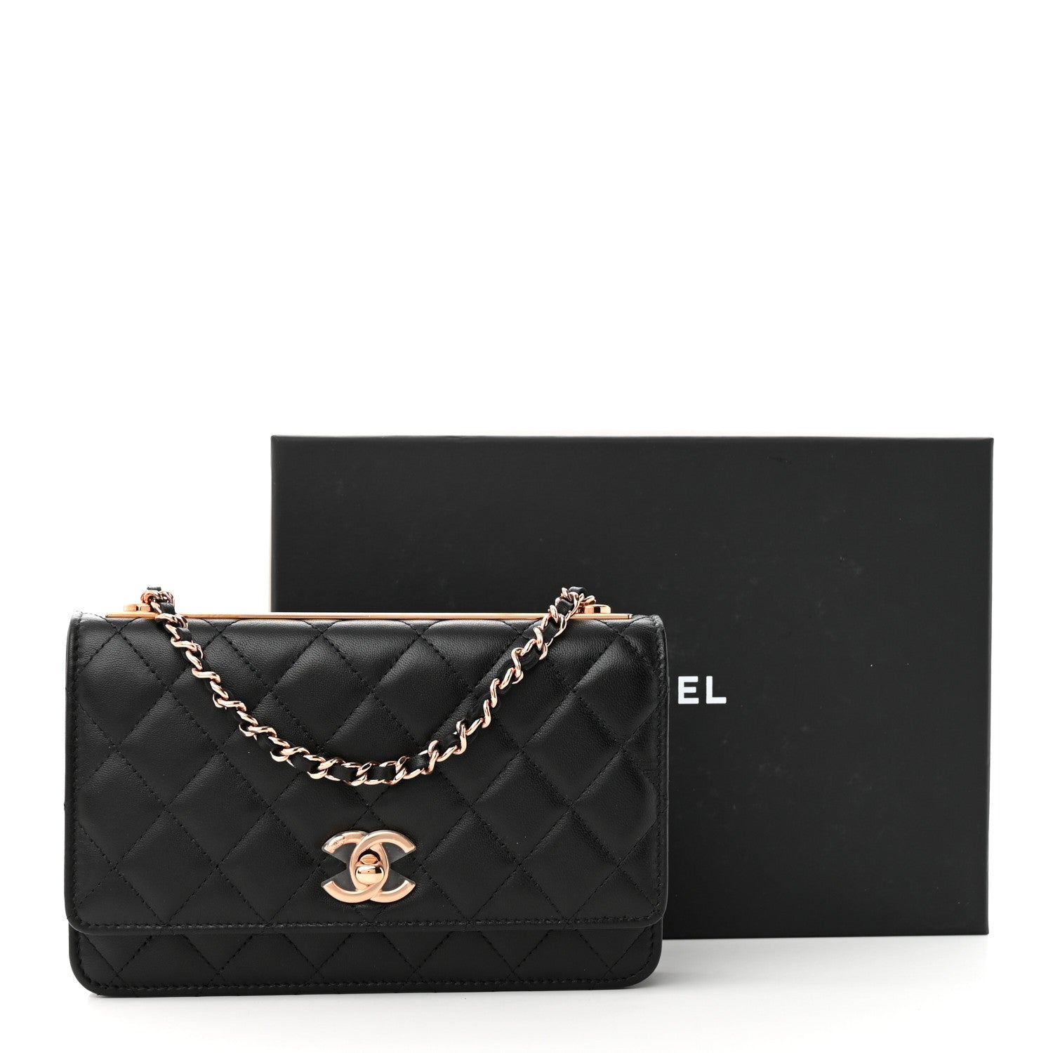 Chanel Lambskin Quilted Trendy CC Wallet On Chain WOC Black 11 of 11