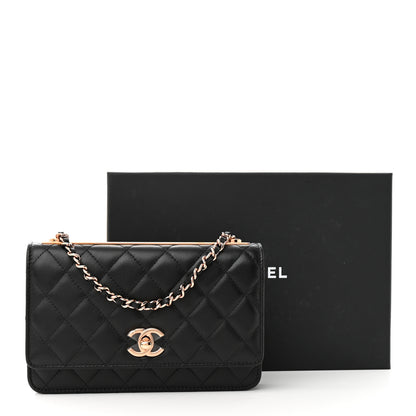 Chanel Lambskin Quilted Trendy CC Wallet On Chain WOC Black 11 of 11