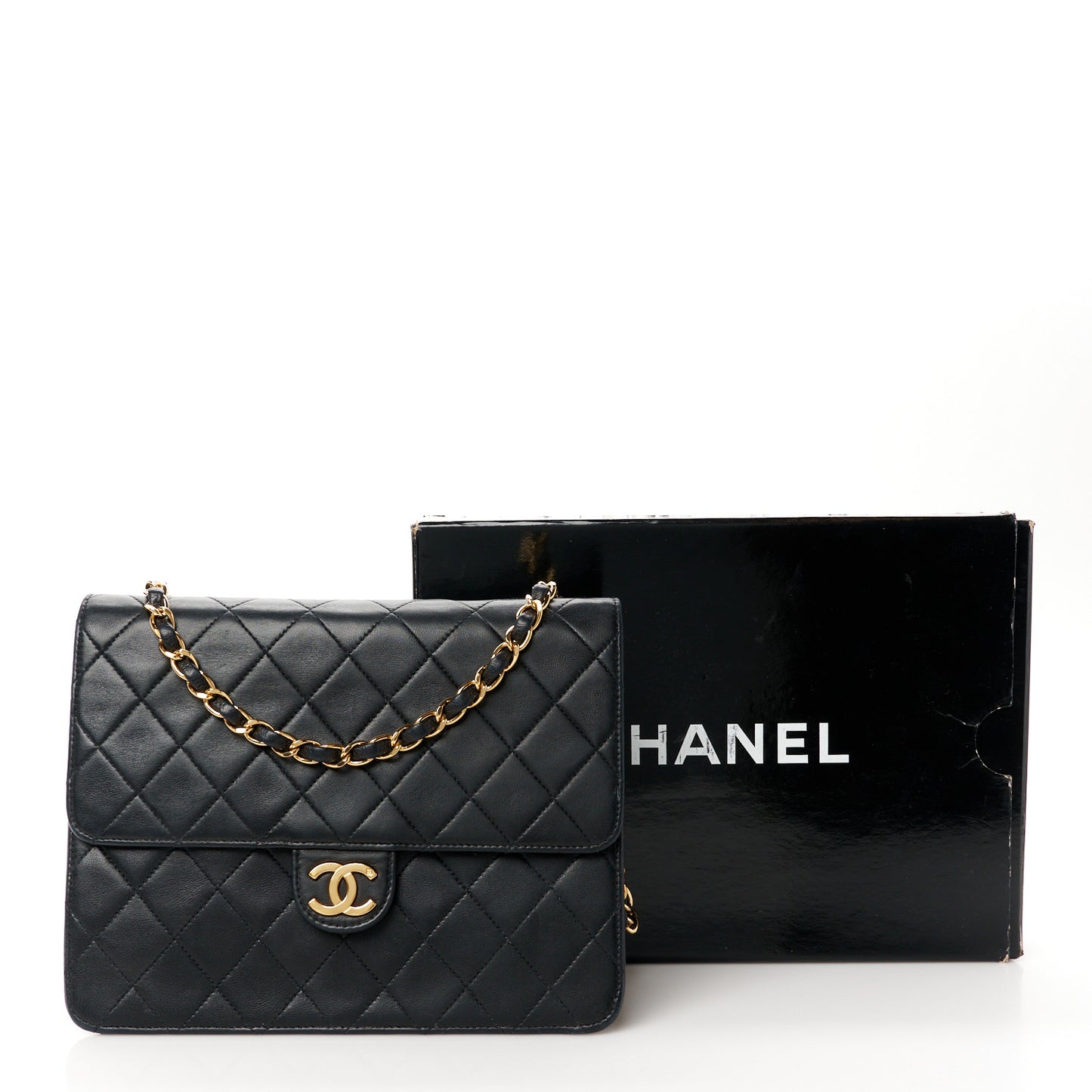 Lambskin Quilted Small Single Flap Black