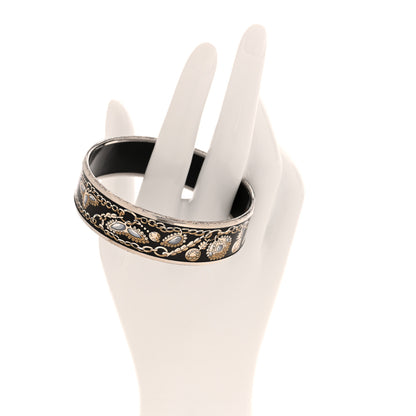 Hermes Enamel Printed Wide Bracelet Black 2 of 4