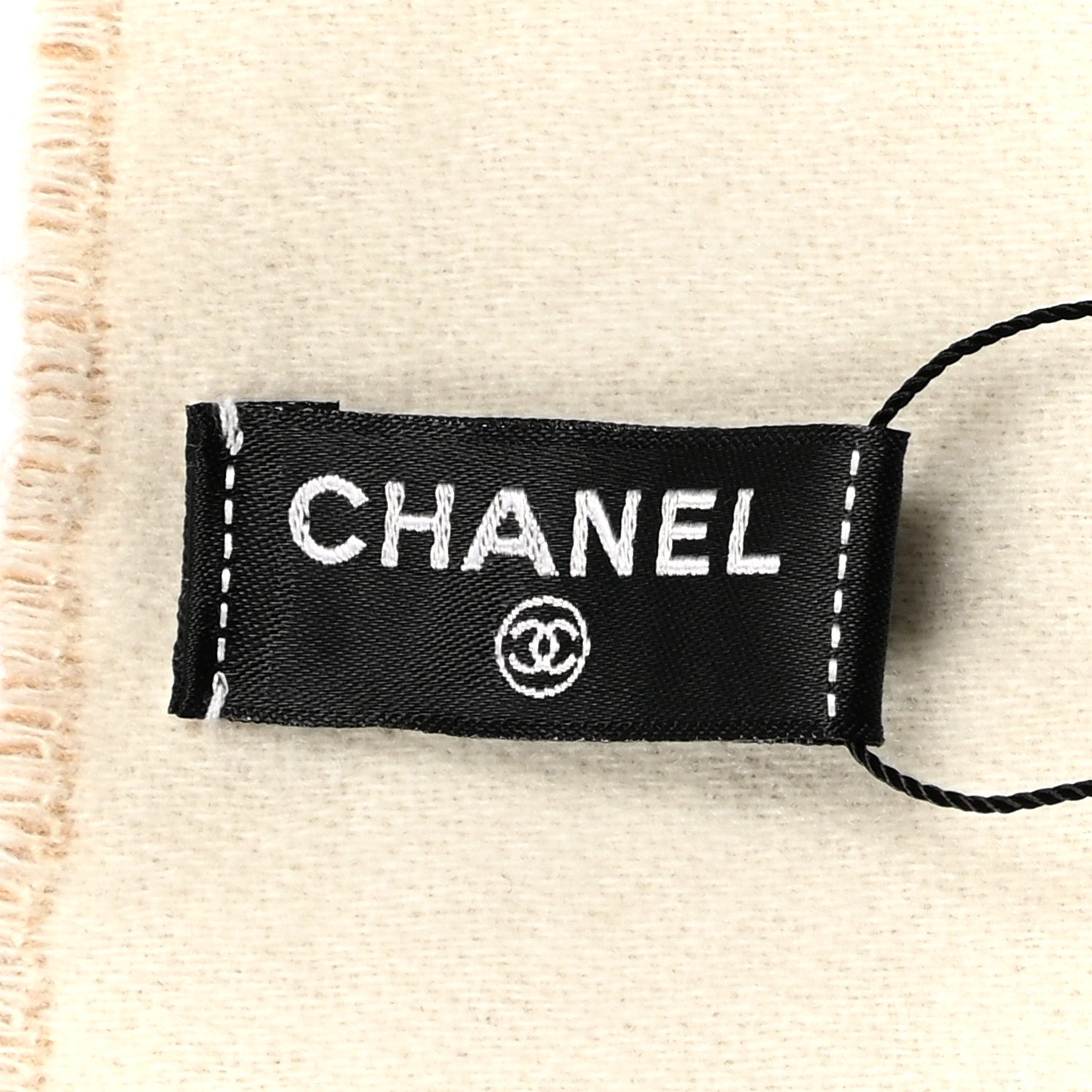Chanel Cashmere Wool Ombre CC Fringe Stole Beige Pink White 3 of 3