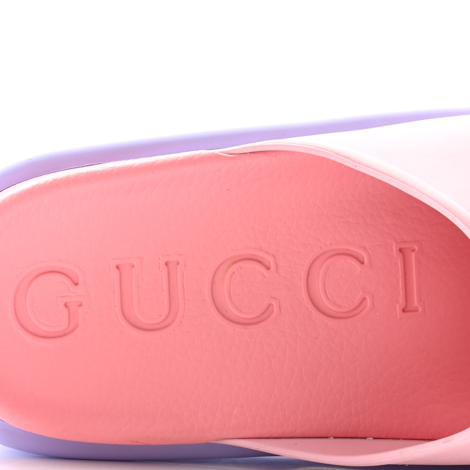 Gucci Soft Rubber Womens Interlocking G Platform 42mm Slide Sandals 38 Sugar Pink 6 of 8