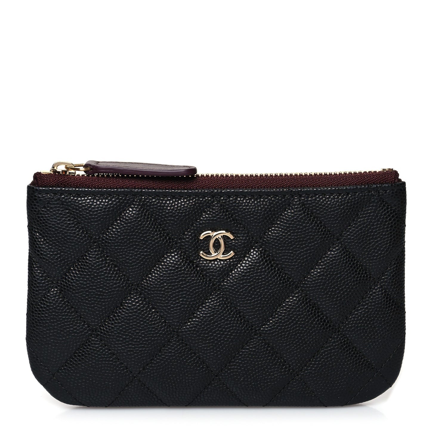 Caviar Quilted Small Cosmetic Case Black