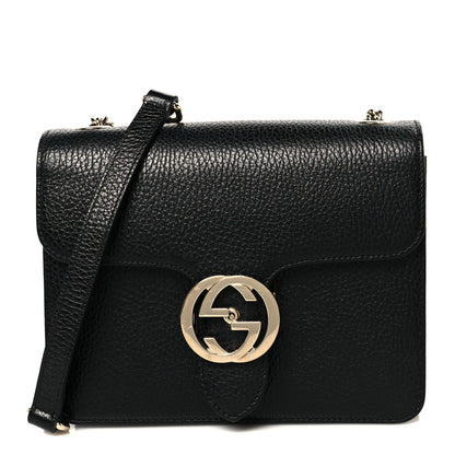 Gucci Dollar Calfskin Small Interlocking G Shoulder Bag Black 1 of 12