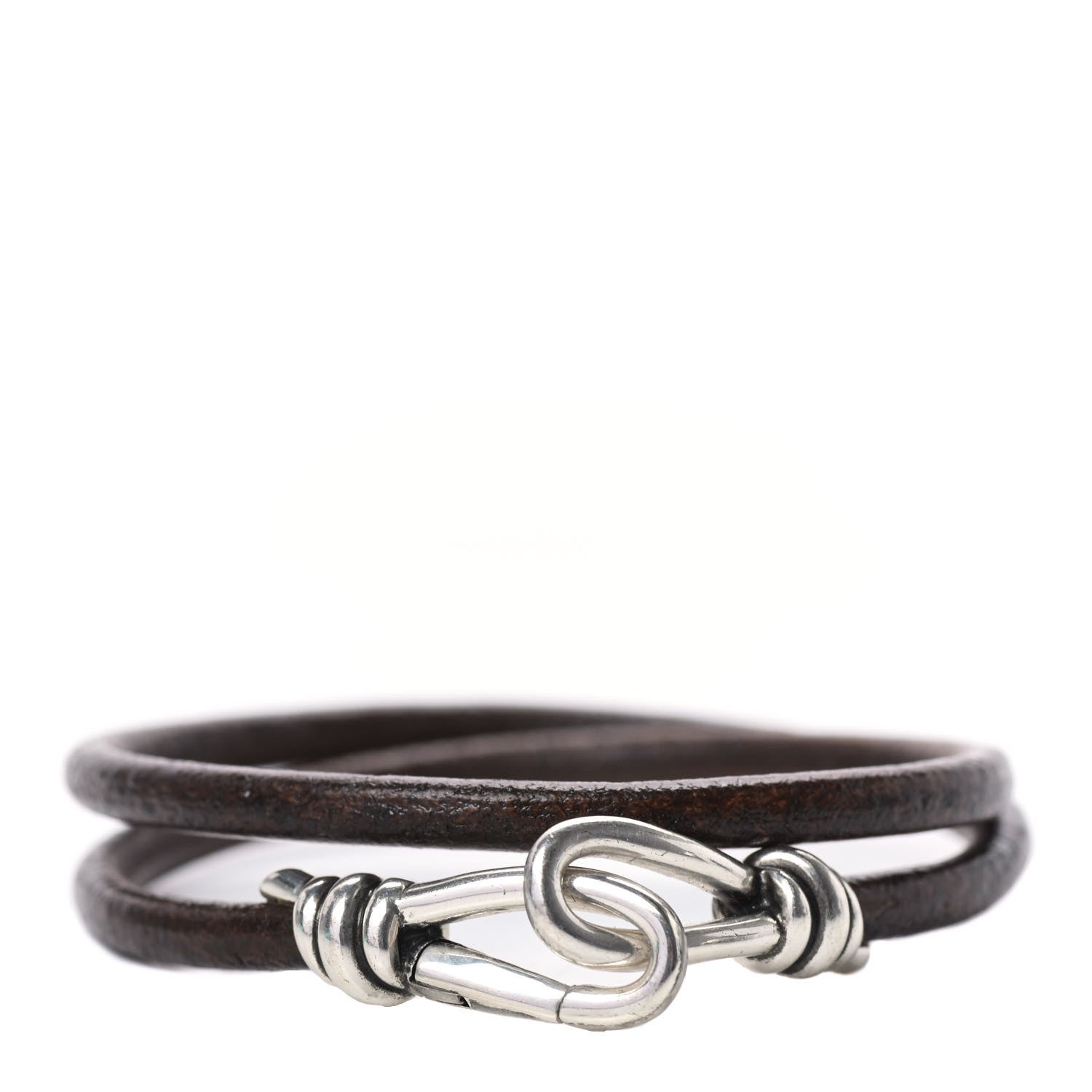 Tiffany Sterling Silver Leather Paloma Picasso Knot Double Wrap Bracelet 1 of 5