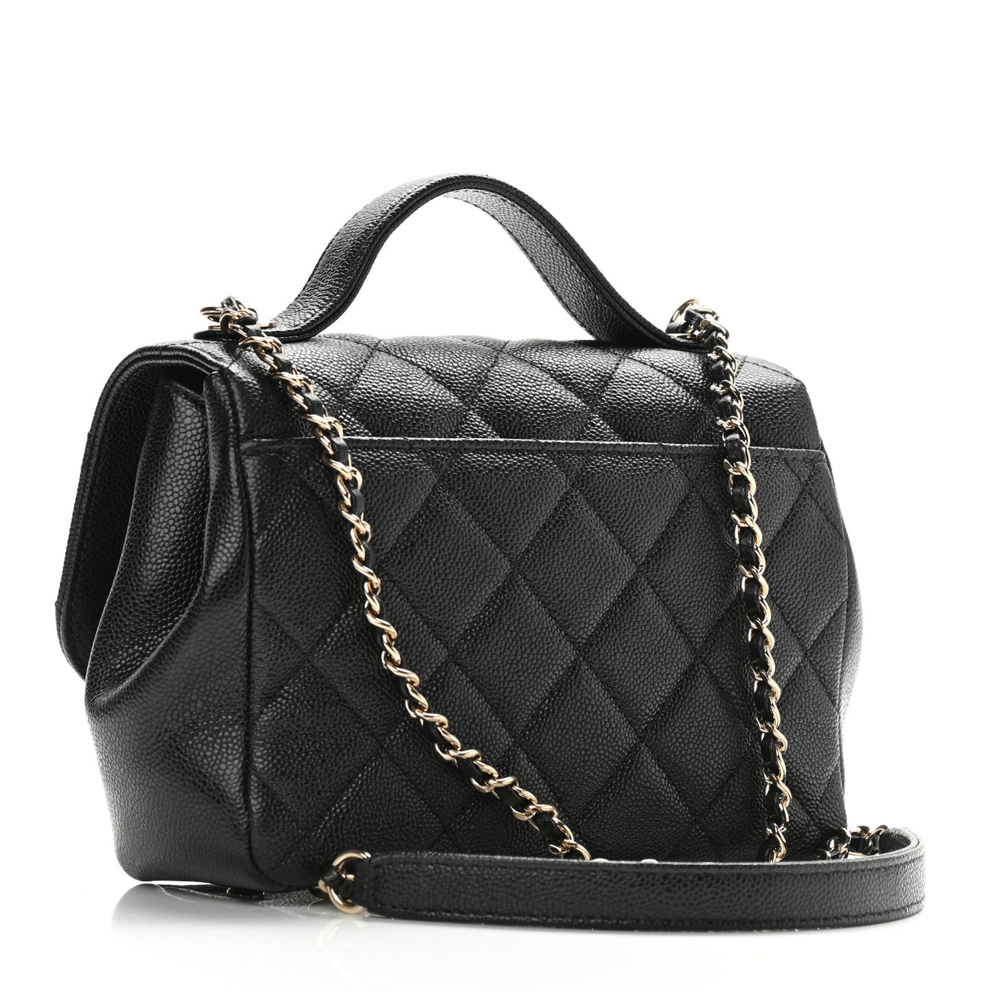 Caviar Quilted Small Business Affinity Flap Black