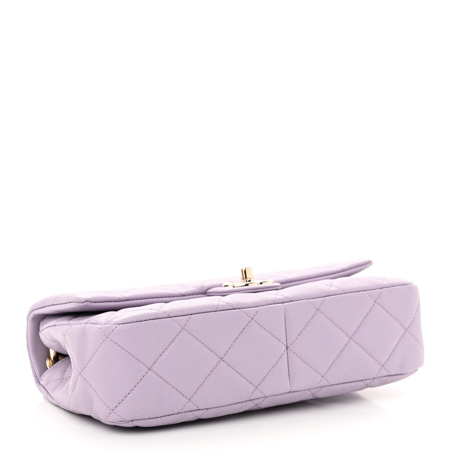 Caviar Quilted Dual Handle Chain Flap Bag Light Purple