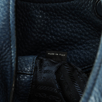 Prada Vitello Daino Medium Pocket Hobo Bag Bleuette 7 of 8