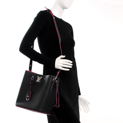 Louis Vuitton Calfskin Lockme Bucket Black 3 of 11