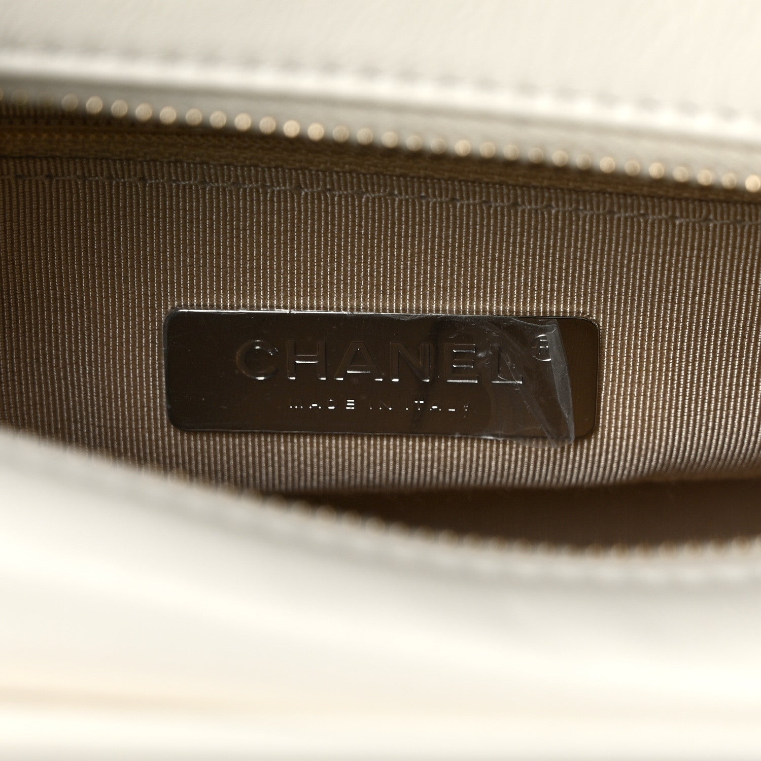 Chanel Calfskin Wool Felt Embossed Small Gabrielle Logo Hobo White 6 of 9