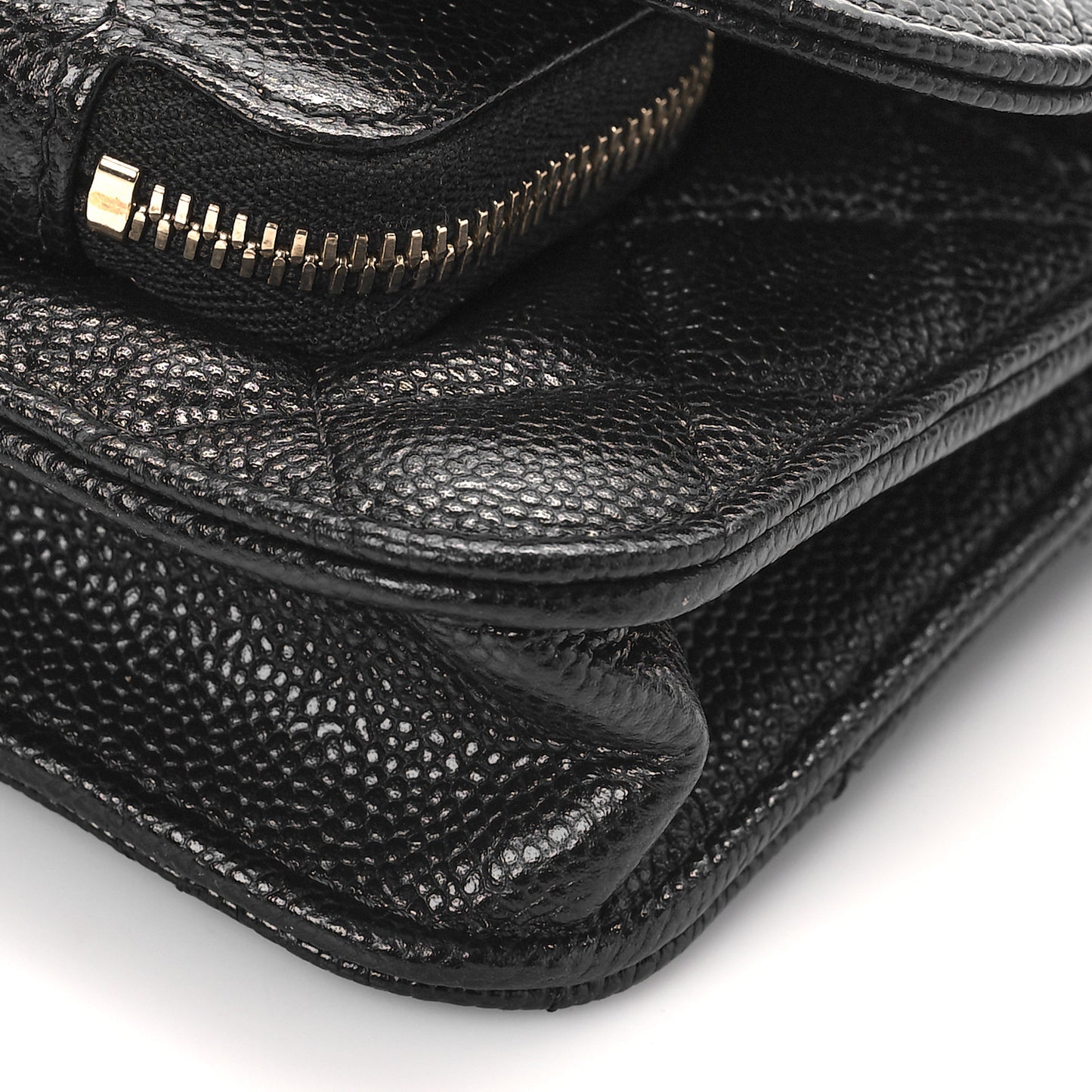 Caviar Quilted Business Affinity Clutch With Chain Black