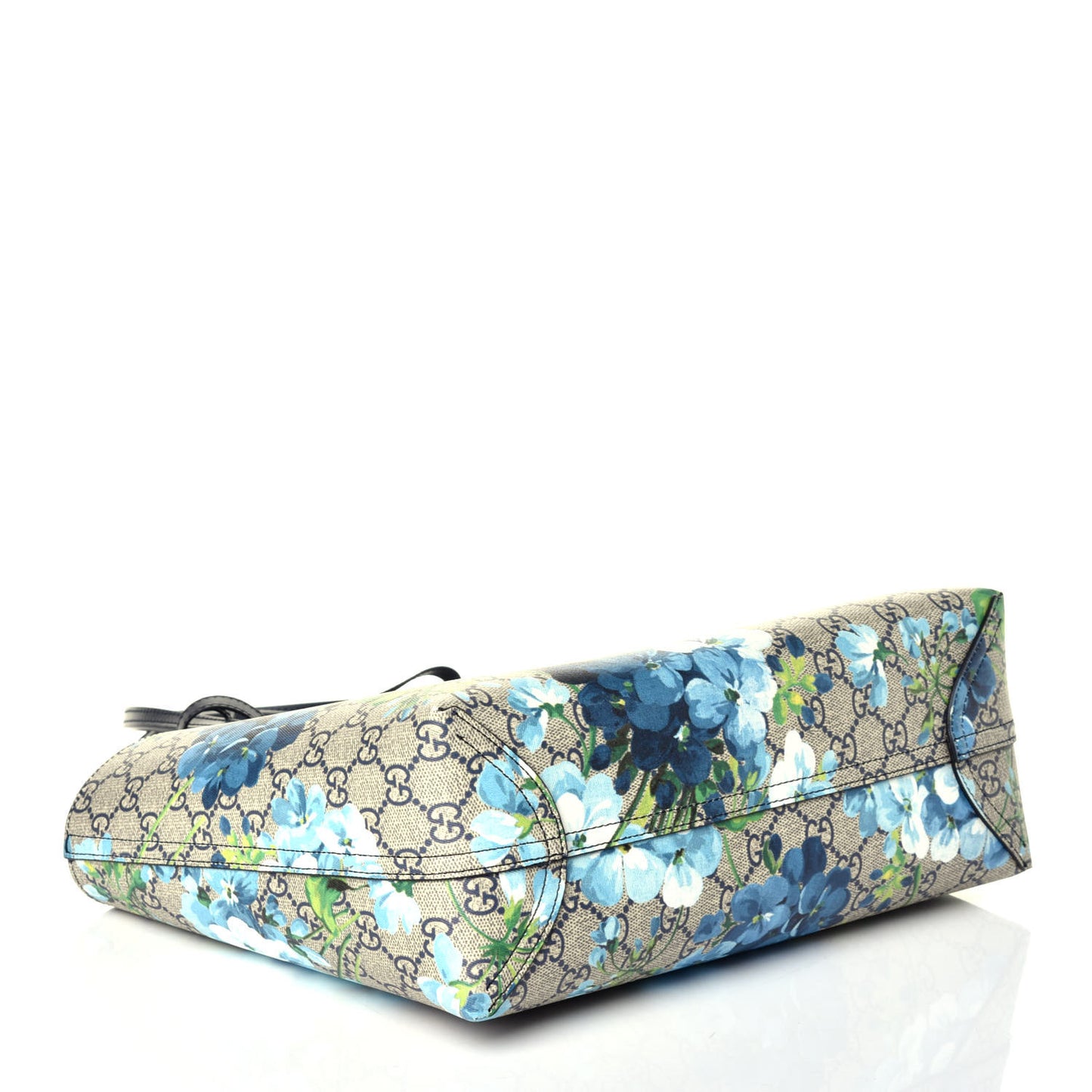GG Supreme Monogram Blooms Small Reversible Tote Beige Blue Navy