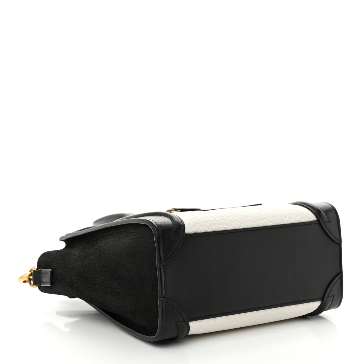Bullhide Calfskin Nubuck Bi-Color Nano Luggage Black White