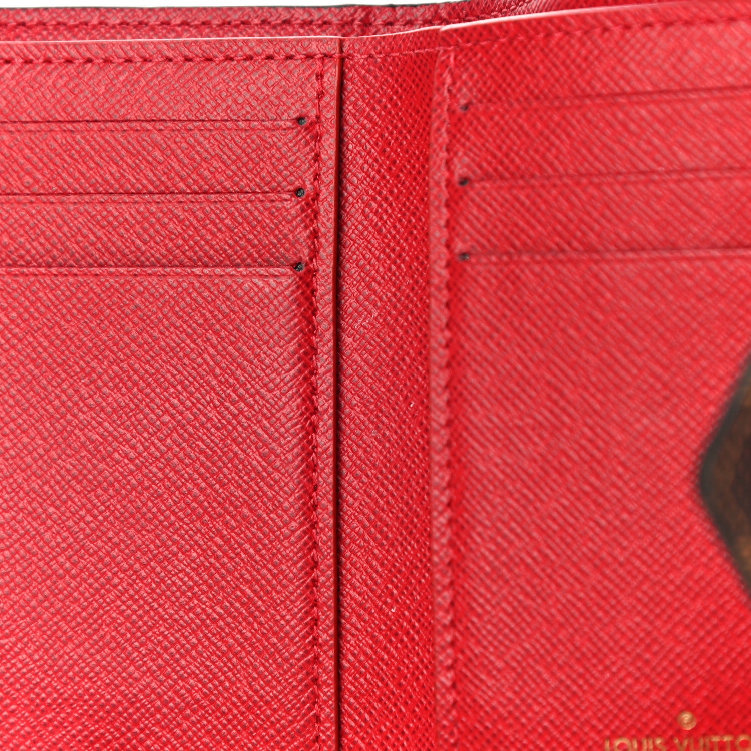 Louis Vuitton Damier Ebene Victorine Wallet Red 10 of 11