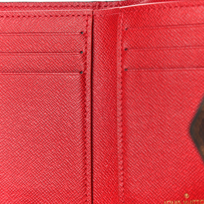 Louis Vuitton Damier Ebene Victorine Wallet Red 10 of 11
