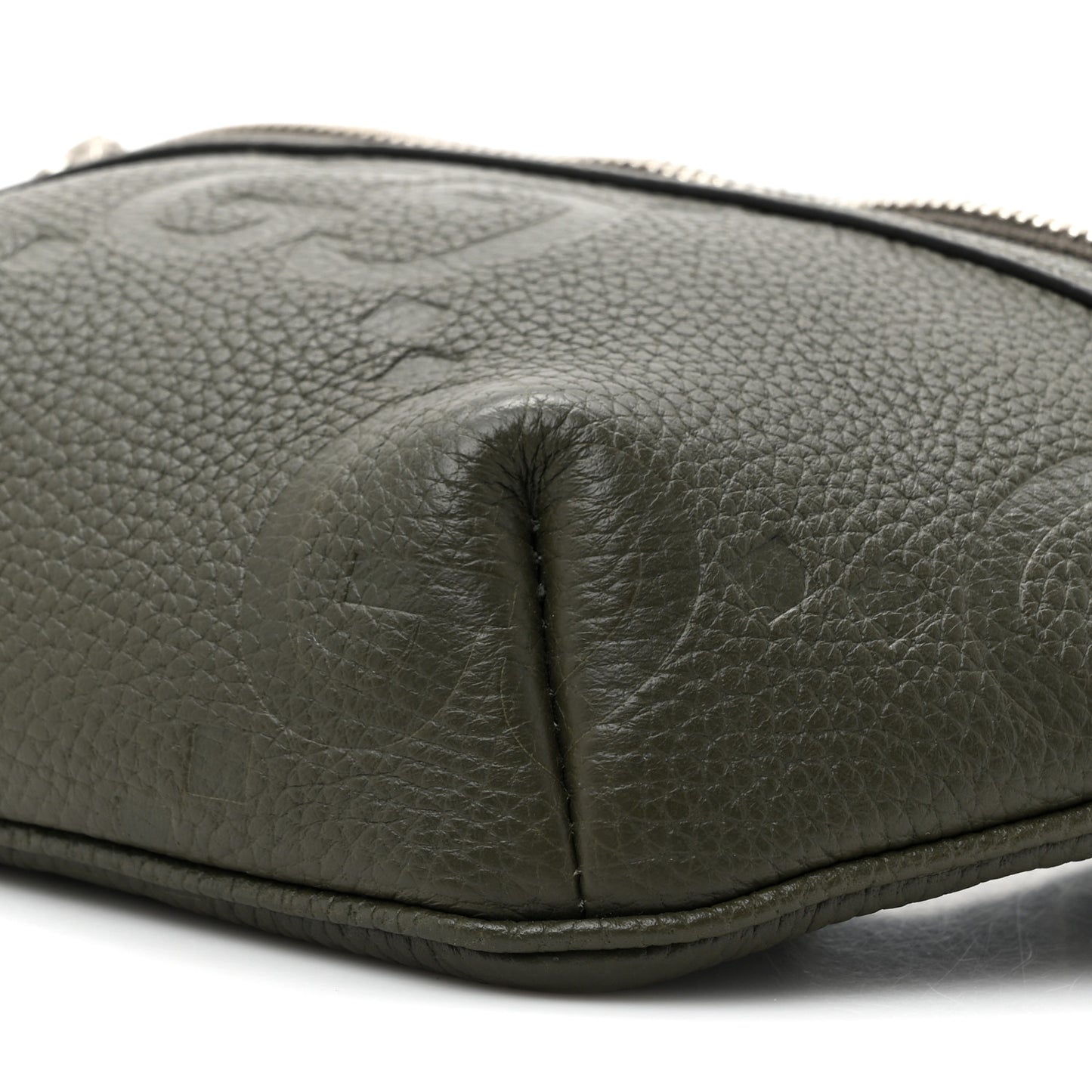 Piuma Calfskin Jumbo GG Embossed Small Belt Bag Dark Green