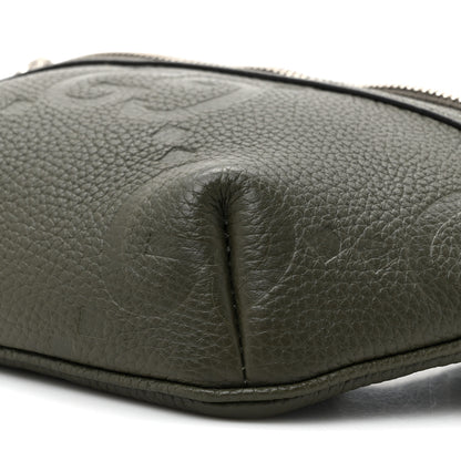 Gucci Piuma Calfskin Jumbo GG Embossed Small Belt Bag Dark Green 9 of 10