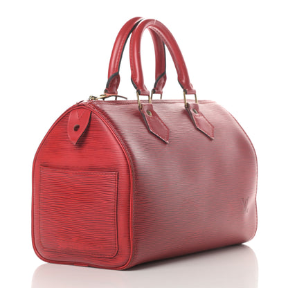 Louis Vuitton Epi Speedy 25 Castillan Red 3 of 17