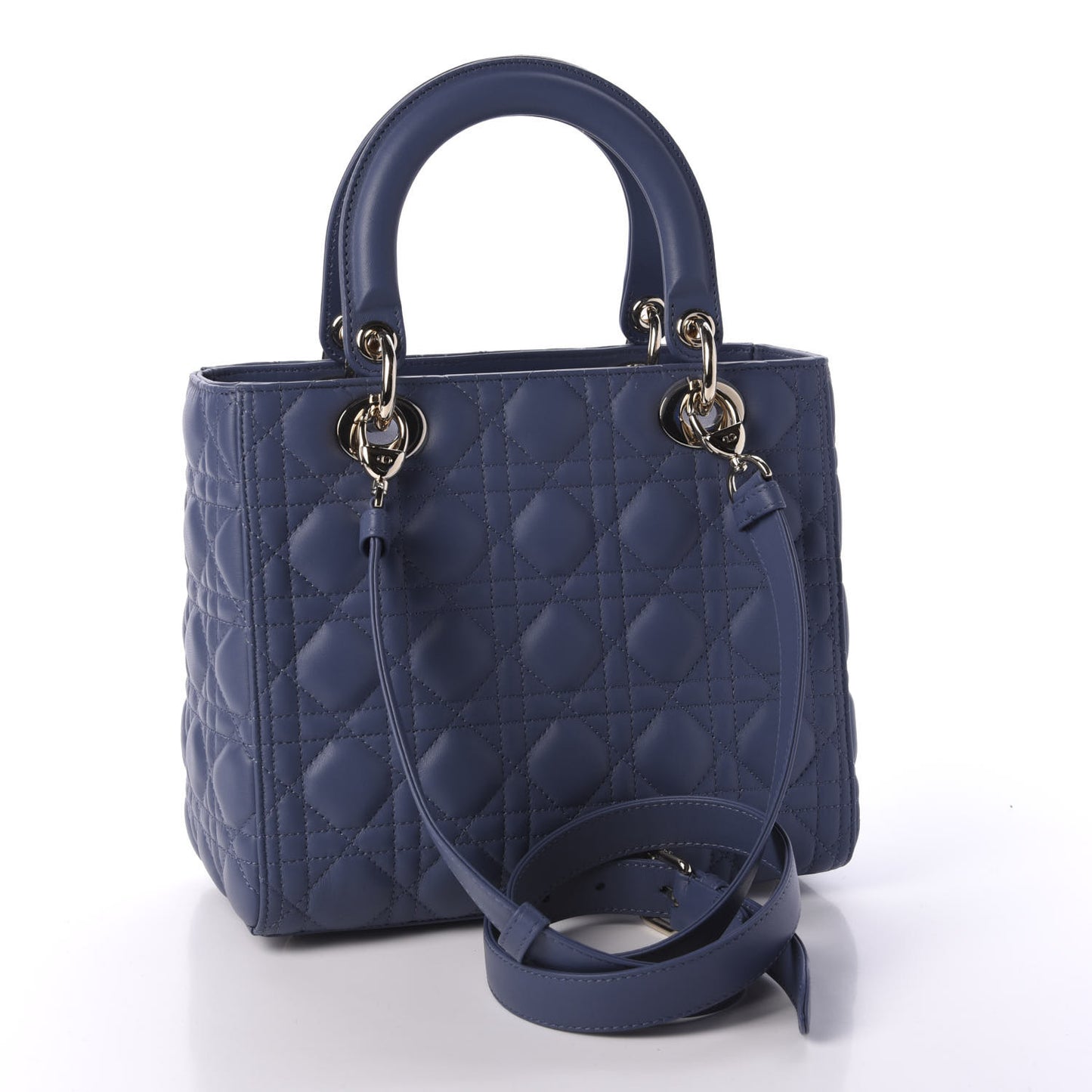 Lambskin Cannage Medium Lady Dior Navy