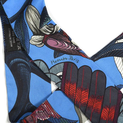 Hermes Silk Tree Of Song Twilly Cobalt Rouge 3 of 6
