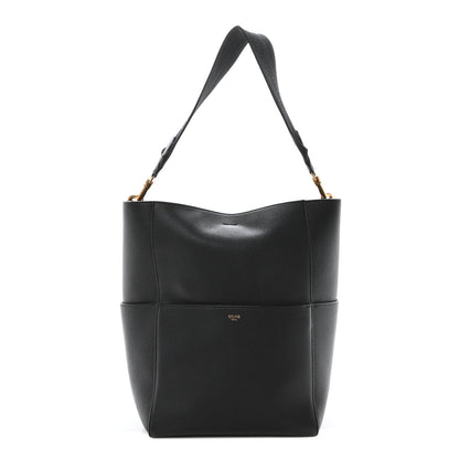 Celine Soft Grained Calfskin Sangle Bucket Bag Black 1 of 9