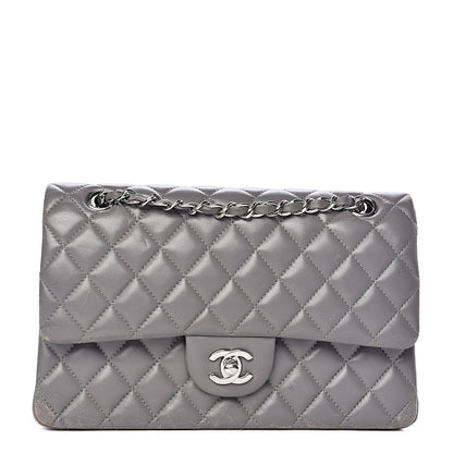 Chanel Lambskin Quilted Medium Double Flap Grey 1 of 21