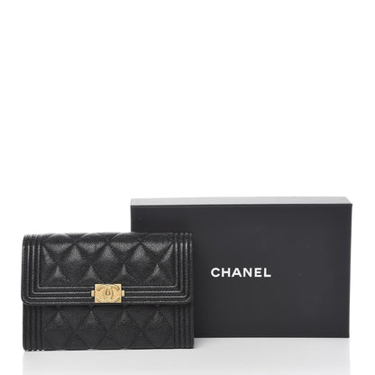 Chanel Caviar Quilted Medium Boy Flap Wallet Black 9 of 9