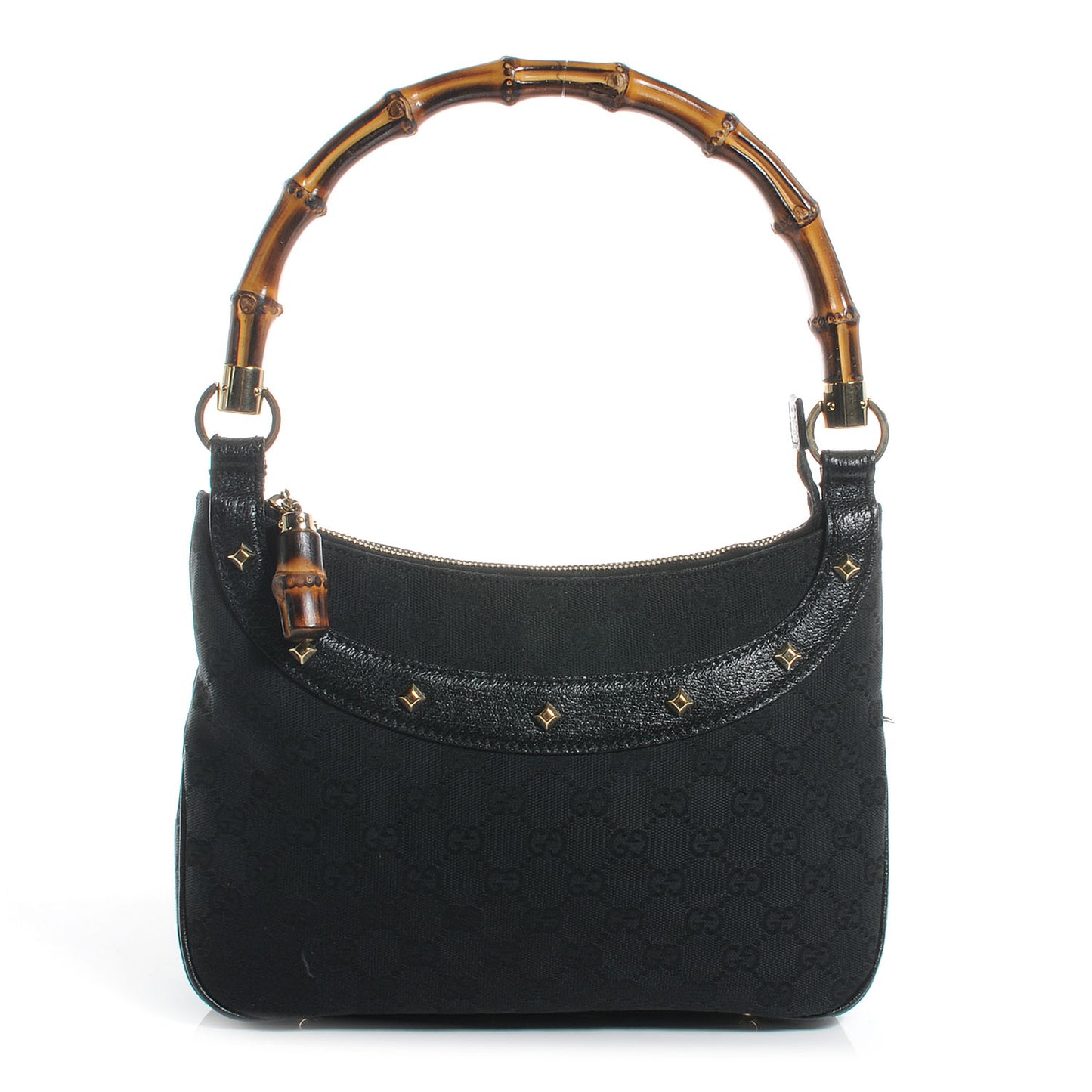 Monogram Anita Bamboo Top Handle Bag Black