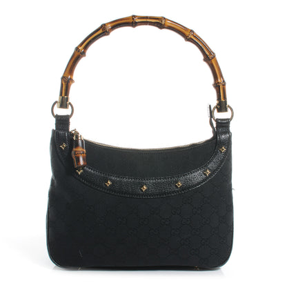 Gucci Monogram Anita Bamboo Top Handle Bag Black 1 of 7