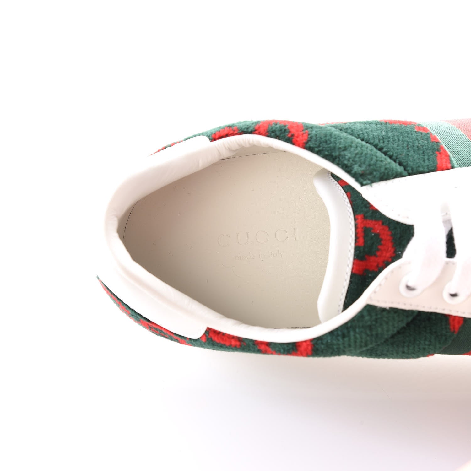 Gucci Terry Cloth GG Monogram Web Womens Ace Sneakers 36.5 Green Red 6 of 8