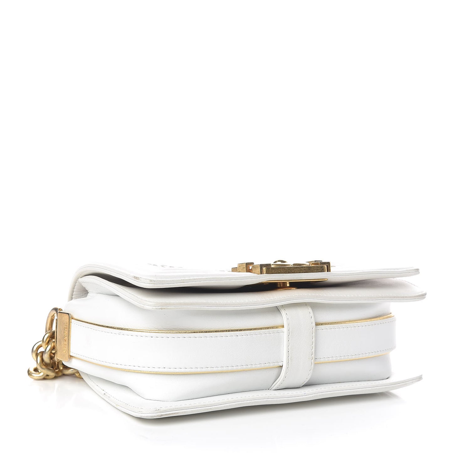 Sheepskin Braided Small Boy Reverso Flap White